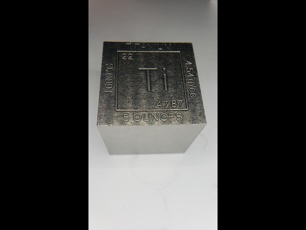Elemental Cube Collection: 1.25 Inch Solid Titanium Cube