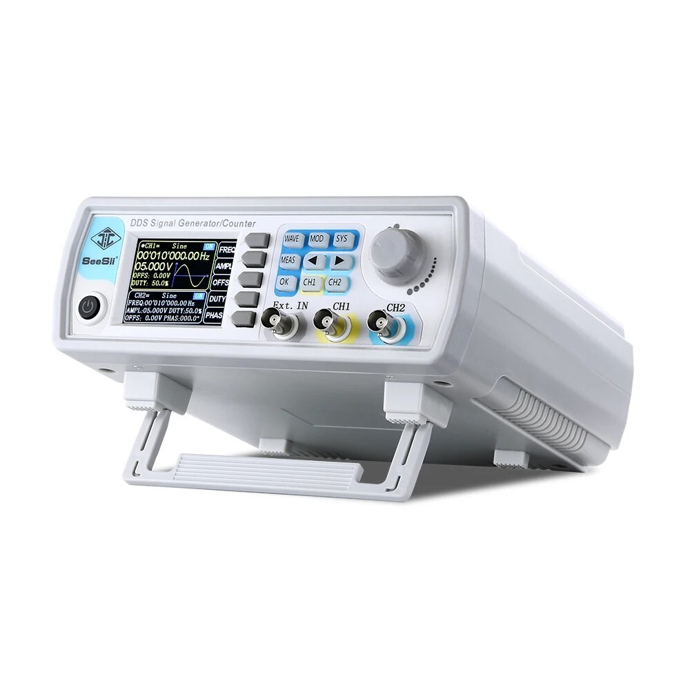 2-Channel Function Arbitrary Waveform 60MHz Signal Generator Frequency Counter