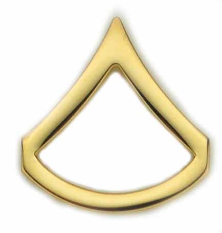 Army Private First Class (PFC) Pin-On Rank Pair Regular, Silver