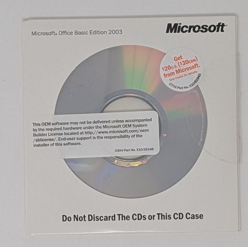 Microsoft Office Basic Edition 2003 w/ Product Key X0961152