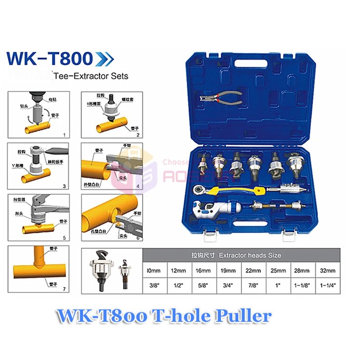 T-type Hole Puller WK-T800 Copper Pipe Branch Pipe Reamer Refrigeration tools