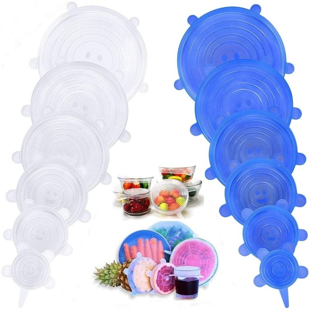 Silicone Stretch Lids- 12Pack- 6 Sizes, BPA-Free, Reusable, Durable & Versatile