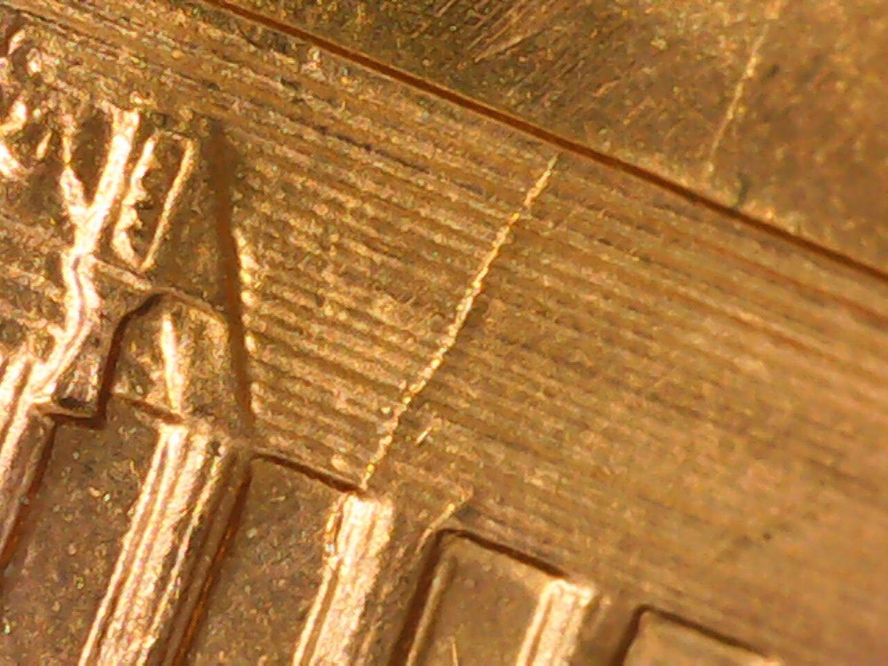 1995 Penny Reverse Die Crack or Gouge