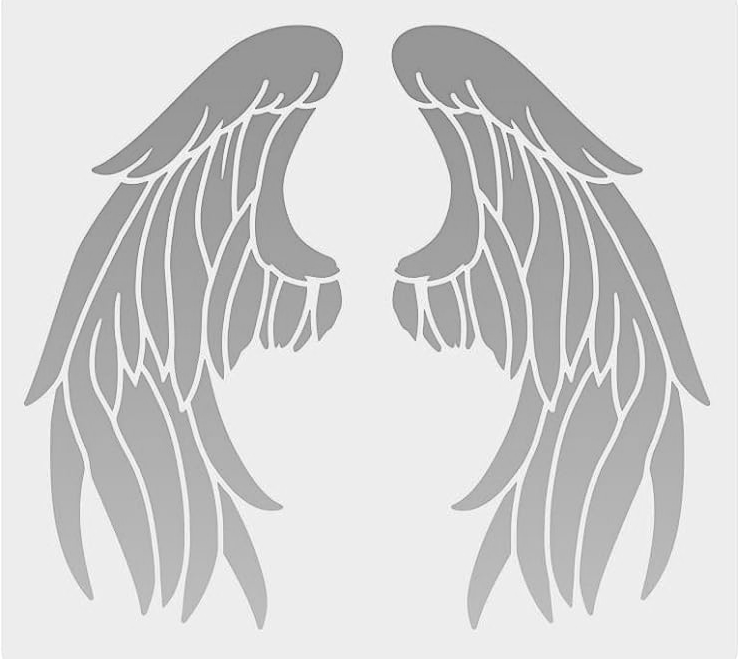 6.5"x7" Clear Plastic Stencil - Wings (SA729)