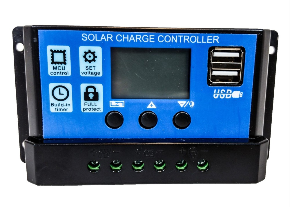 20A Solar PV Panel Controller Battery Charge Regulator LCD USB Port 12v 24v