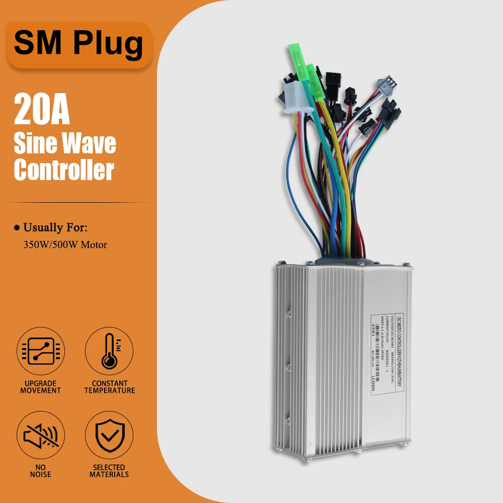 E-Bicycle 36/48V 20A 3 Mode Sine Wave Controller SM Plug with LCD S866 Display