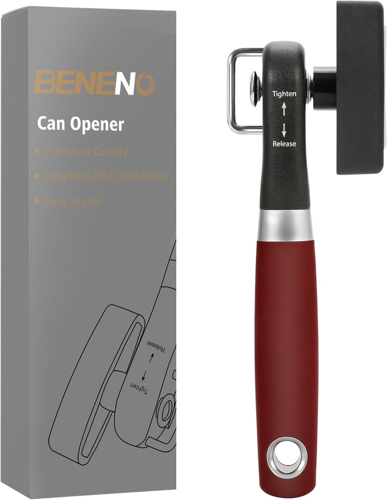 Can Opener, Manual Side Safe Cut Can Opener Smooth Edge with Durable Sharp Blade