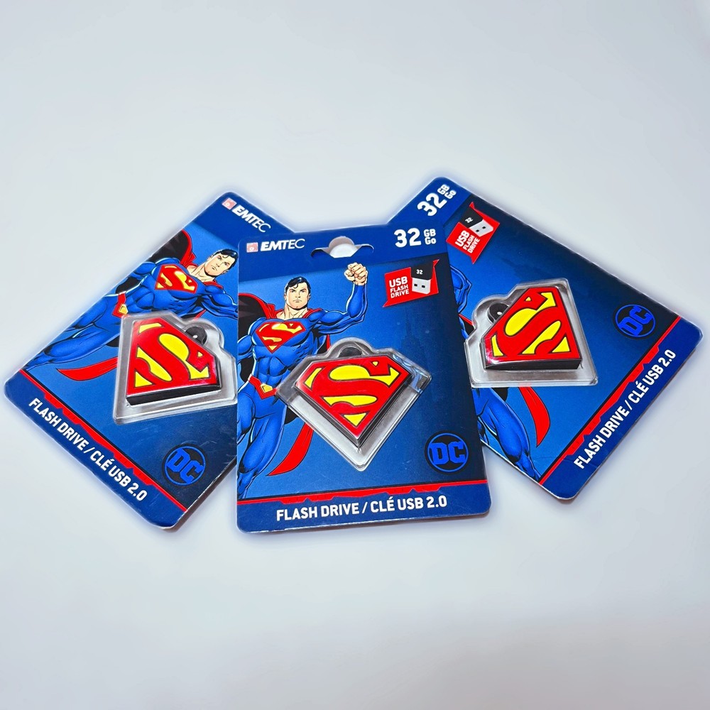 Superman USB Flash Drive Bundle - EMTEC 32GB DC Comics Classics - Free Shipping