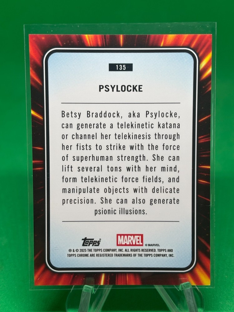 Psylocke Base Card 2025 Topps Marvel Comics Chrome #135