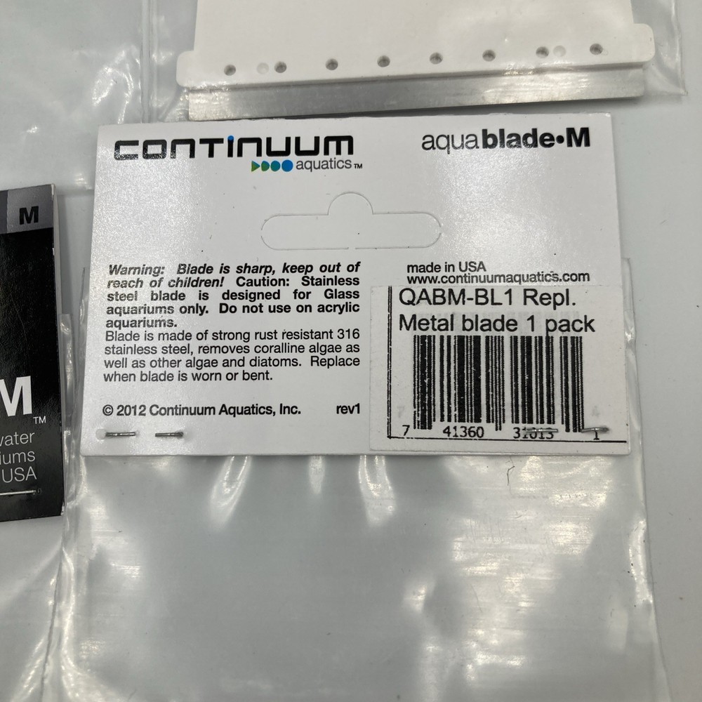4 Continuum AquaBlade-M Single Stainless Steel Algae Scraper Replacement Blade
