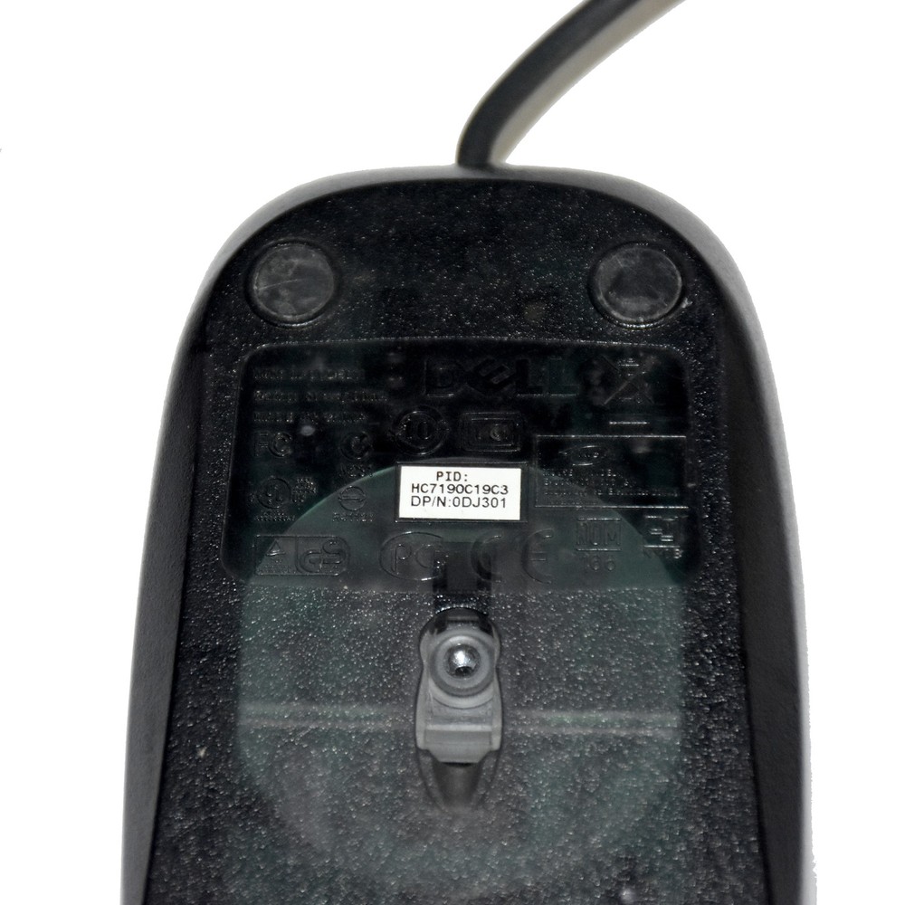 Dell MS111 Wired USB Optical Mouse 2 Button 1000 DPI Scroll Wheel Black DJ301