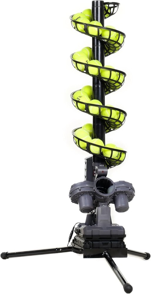 Tennis Ball Machine with Triangular Base Adjustable Speeds Oscillating Traini...