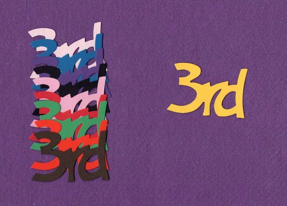 "3RD" die cuts scrapbook cards