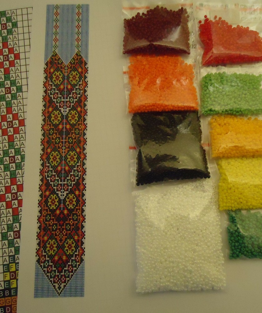 Kit for making a necklace gerdan. Beading Loom Pattern. #A4