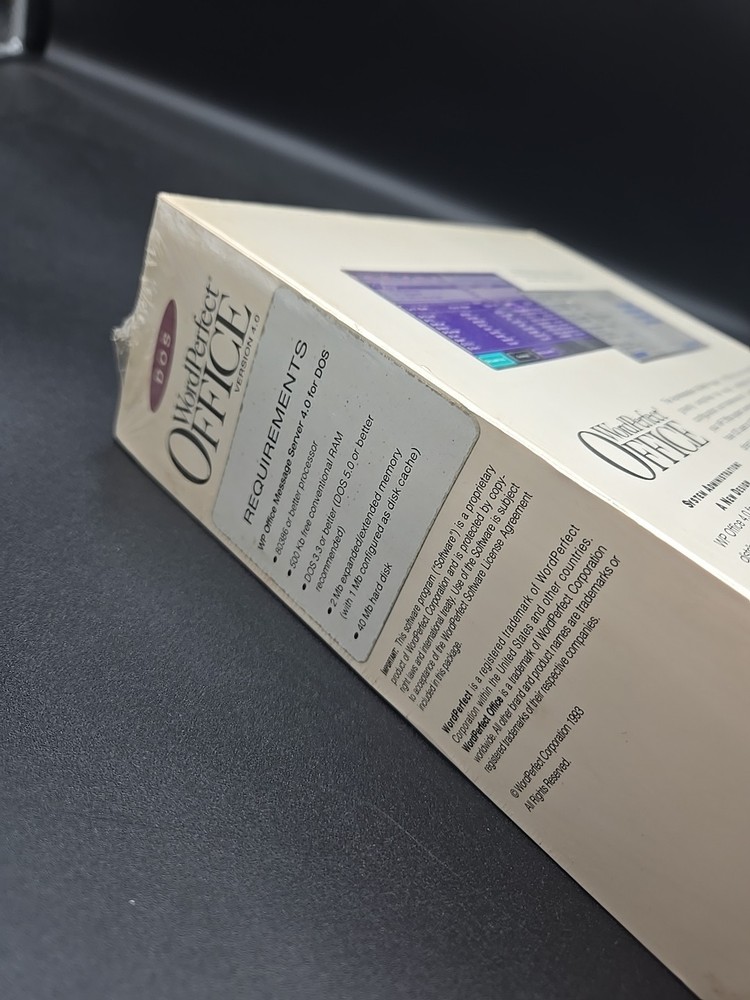 WordPerfect Office Version 4.0 DOS Version 4.0 PC Program Software New NOS 1993