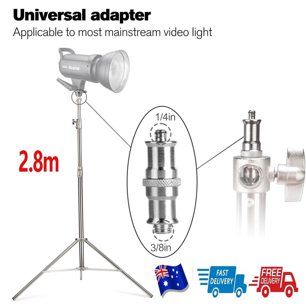 Stainless Steel 2.8m Studio Lighting Tripod for Speedlight, Strobe Light/Softbox