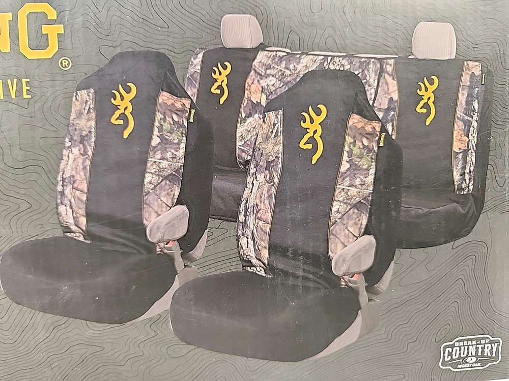 Browning Mossy Oak Camouflage Seat Covers 3pc Set Front Rear
