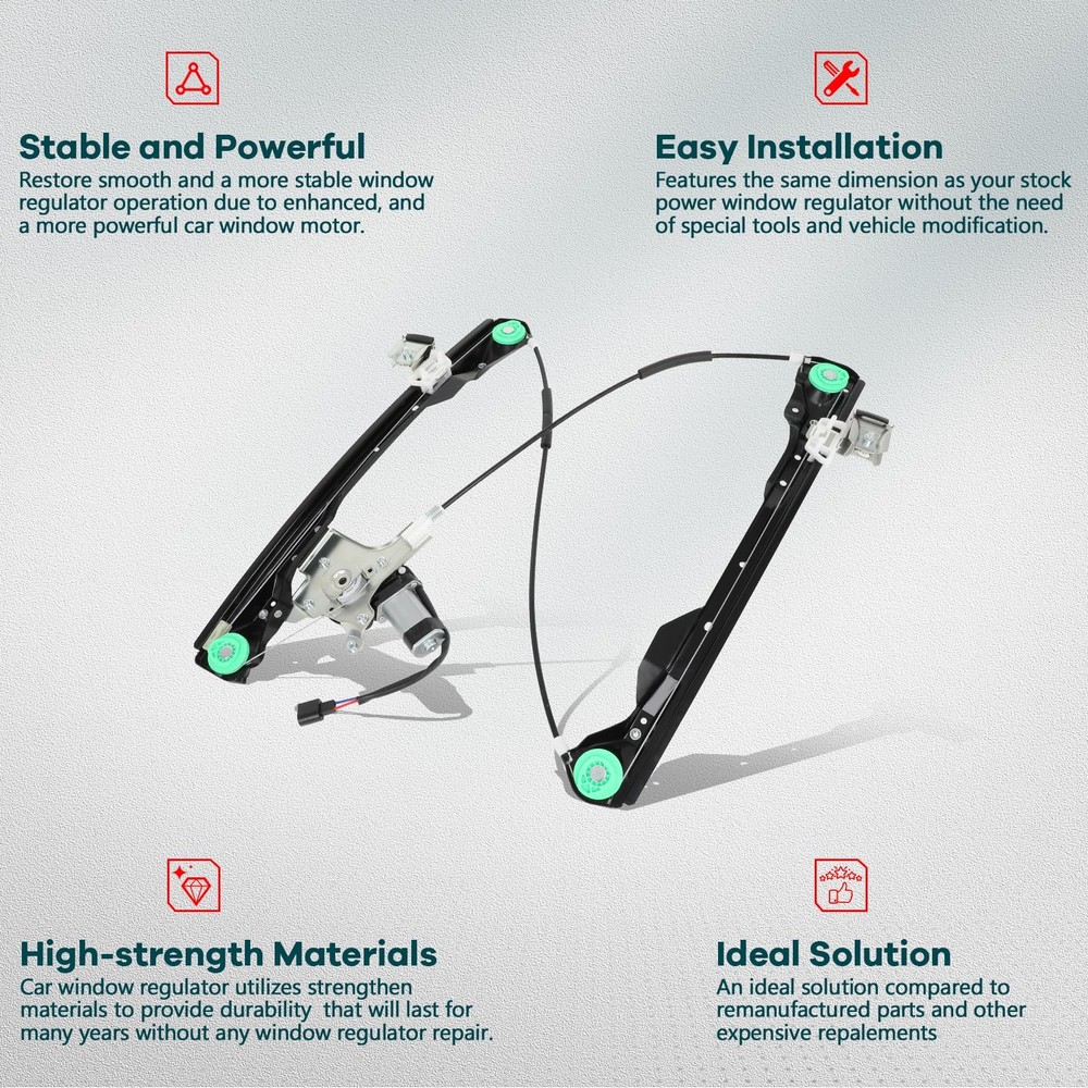751-228 左前驱动器车窗调节器电机组件适用于 2008 - 2011 年焦点