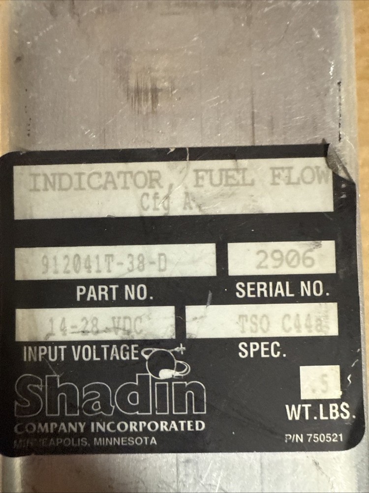 Shadin Fuel Flow Indicator ￼
