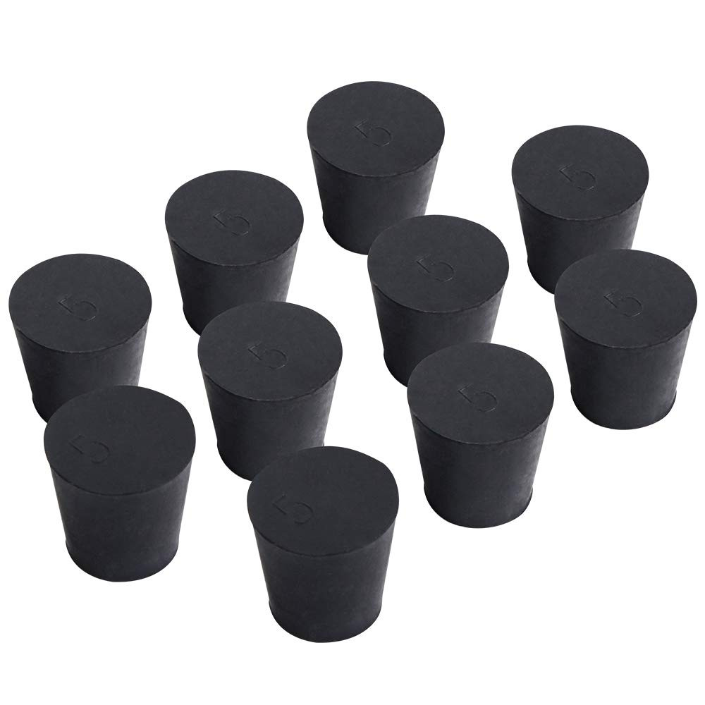 10-Pack (Same Size) Solid Rubber Stoppers - Size #5-29mm (1.14in) x 22mm (0.8...