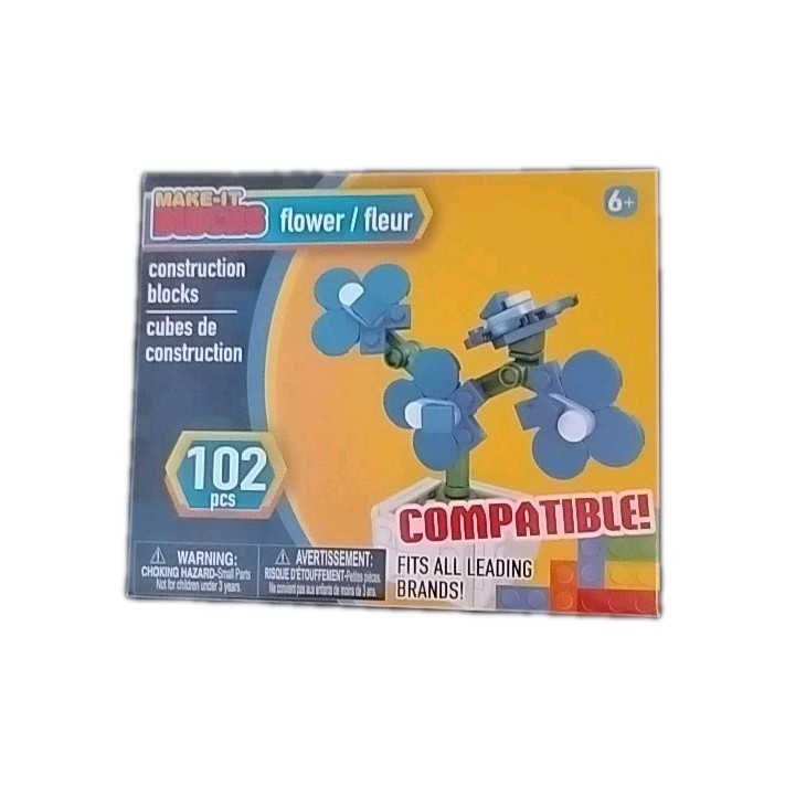 NEW, Make-It Blocks FLOWER Construction Blocks, 102 PIECES