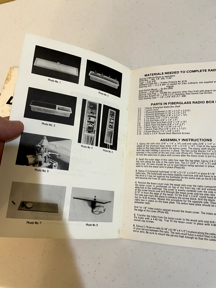 Prather 40 and 46 Deep Vee Instruction Manual and Running Hardware Kit Docs