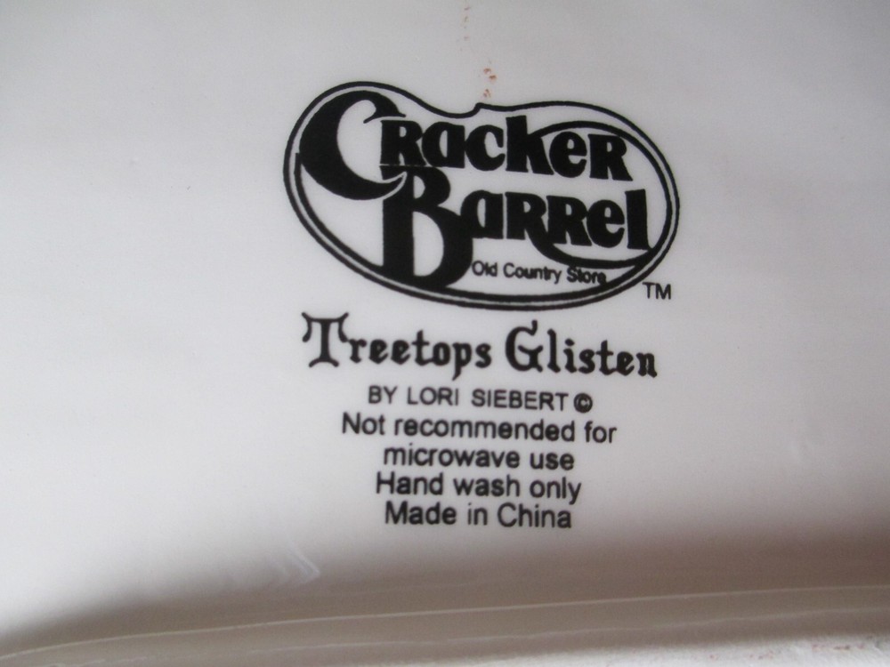 Cracker Barrel Treetops Glisten Christmas 15"x11" Rectangular Platter Tree