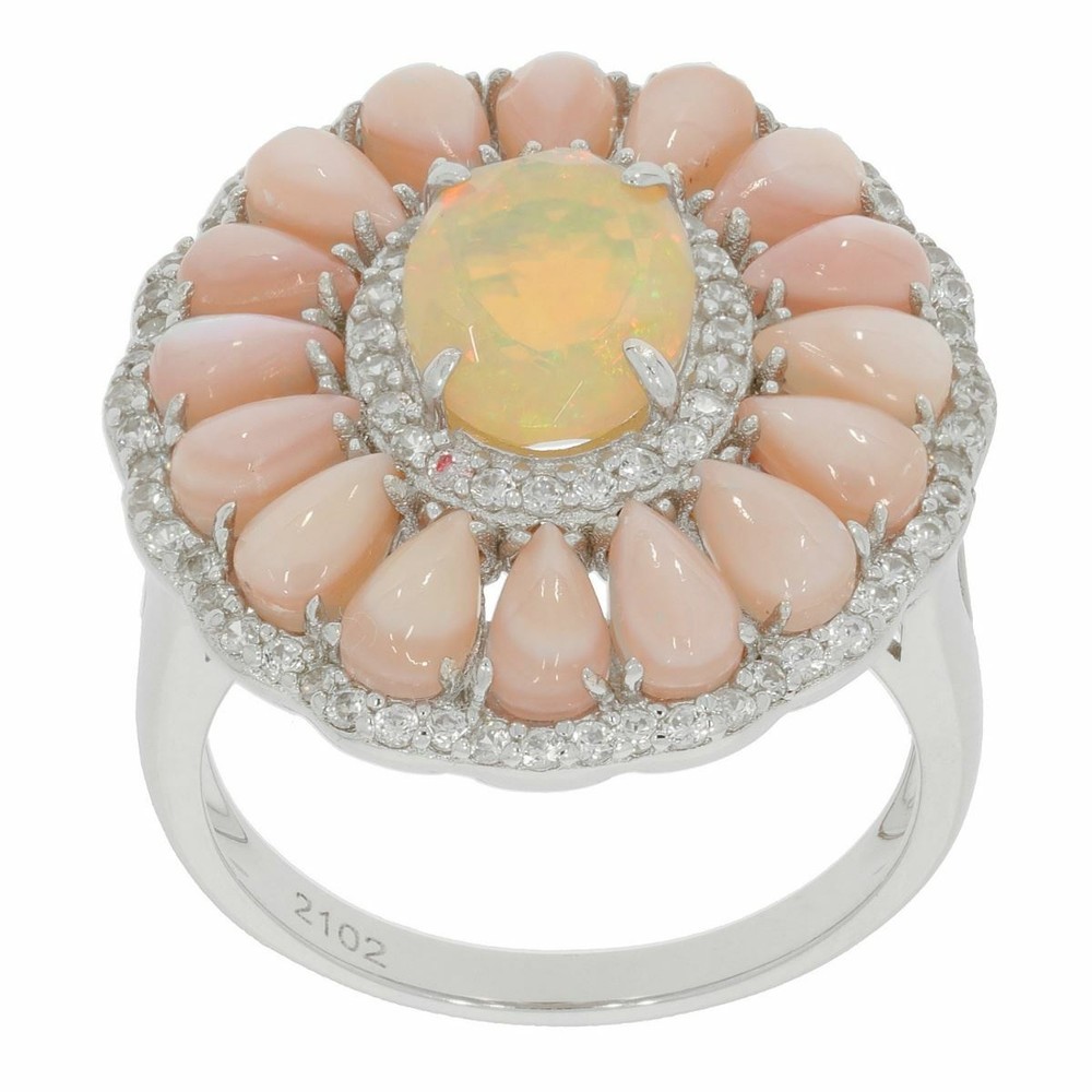 Sterling Silver Semi Mount Ring Setting Cabochon Oval OV 9X7mm Cluster Ring