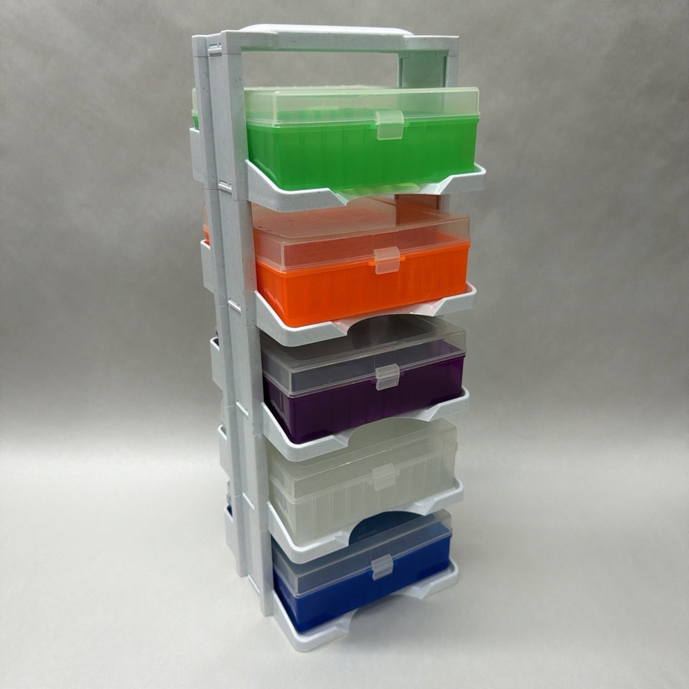 SP Bel-Art Cryo Storage Tower 5 Tray Cryo-Safe Tower WITH Freezer Storage Boxes