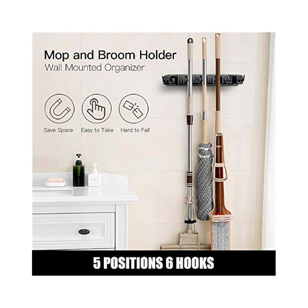 Multi,Use Wall Rack with 5 Ball Slots & 6 Hooks, Spring Clips, Keeps