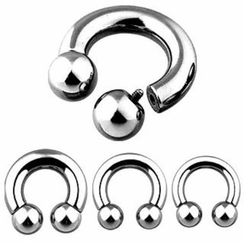 1pc Internally Threaded Circular Barbell Horseshoe Septum, Nipple, Eyebrow Ring