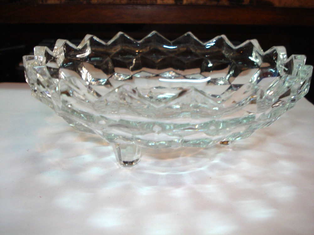 Vintage Round Crystal Candy/Nut  Dish  6" Dia.
