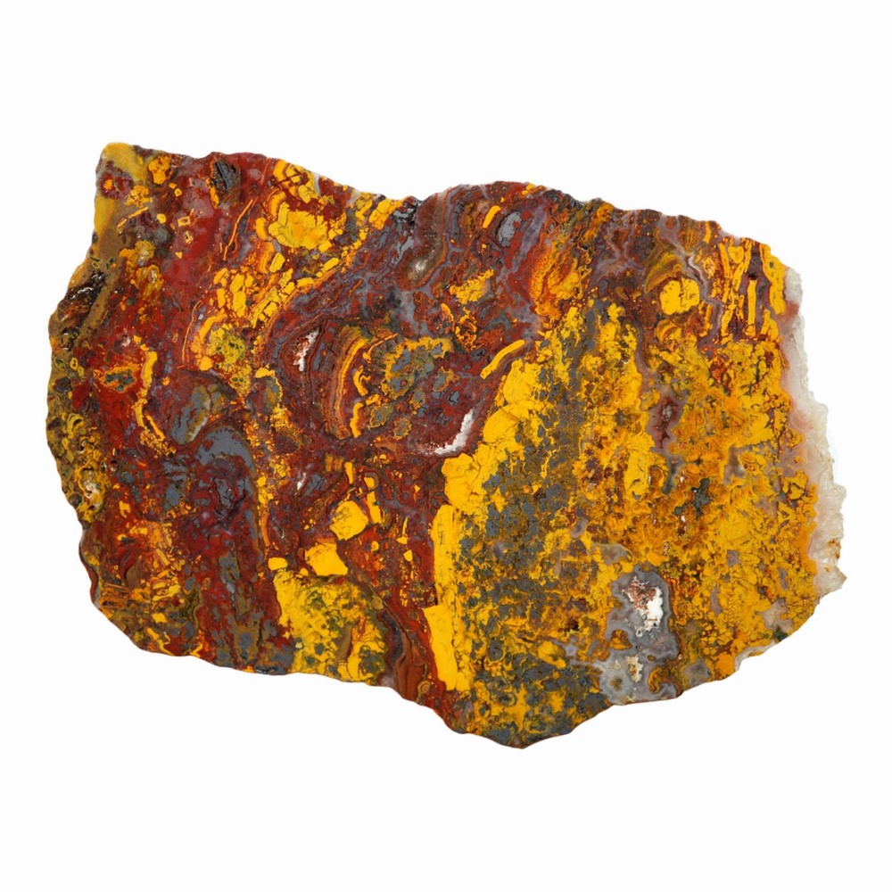 Apple Valley Jasper Slab - Hematite Flowers Broken Pattern