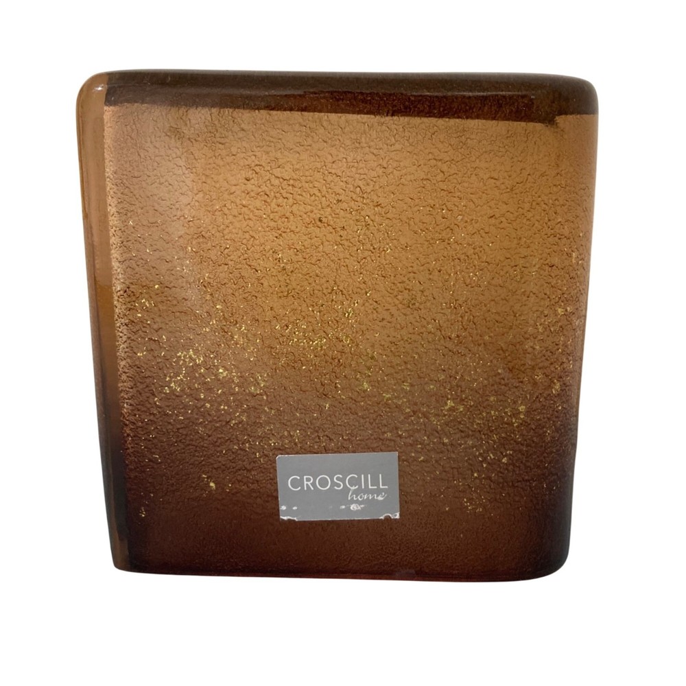 Croscill Gold-Flecked Amber Colored Square Tissue Holder