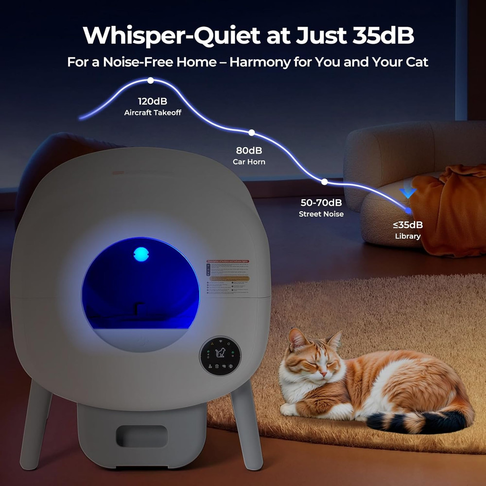 Self-Cleaning Cat Litter Box: Extra Large Automatic Litter Box for Multiple Cats