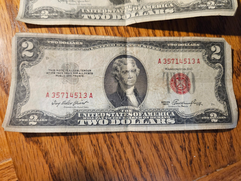 1953 Series D & 1963 Series G $2 bill