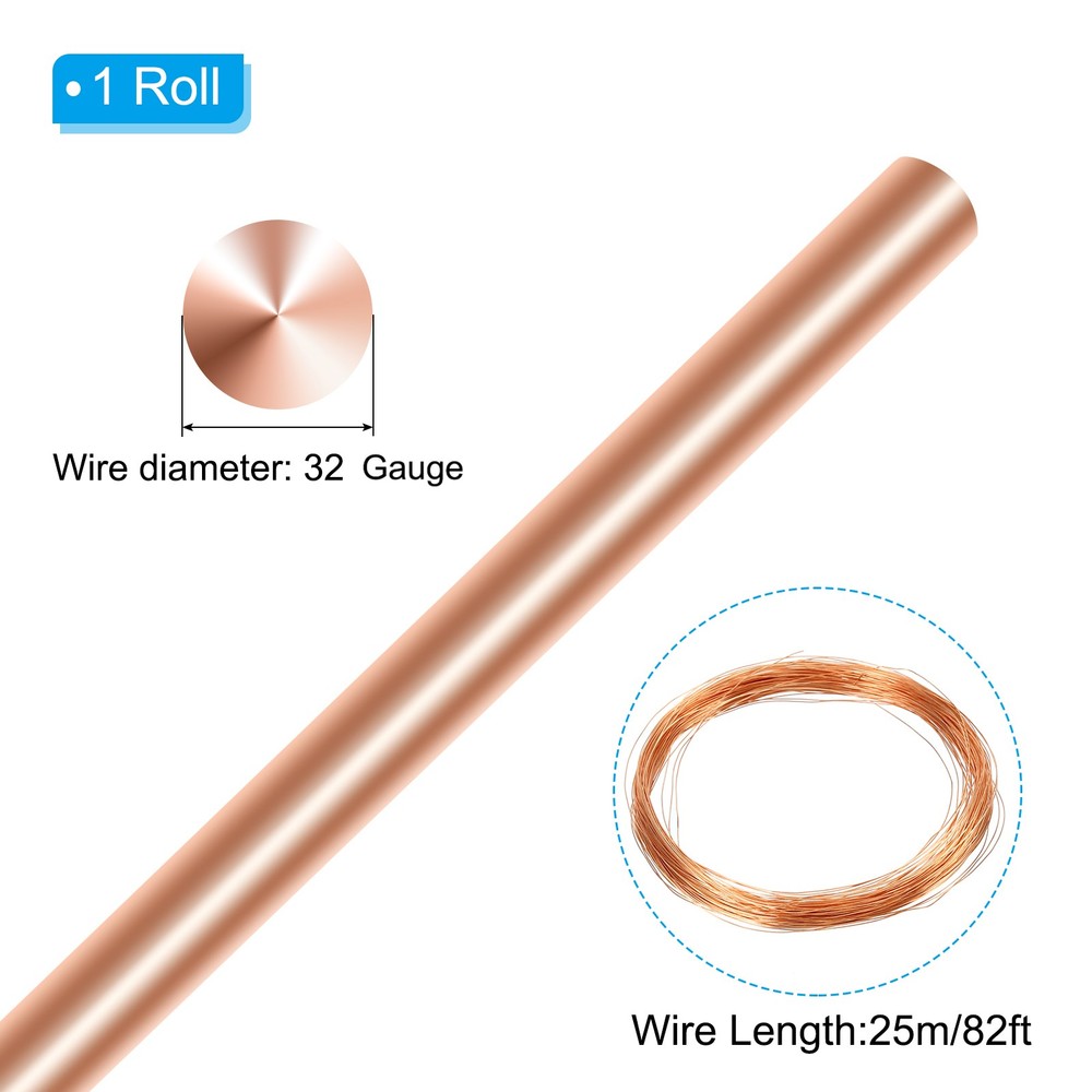 Soft Copper Wire, 32Gauge/0.2mm Diameter 25m/82ft Spool Craft Wire
