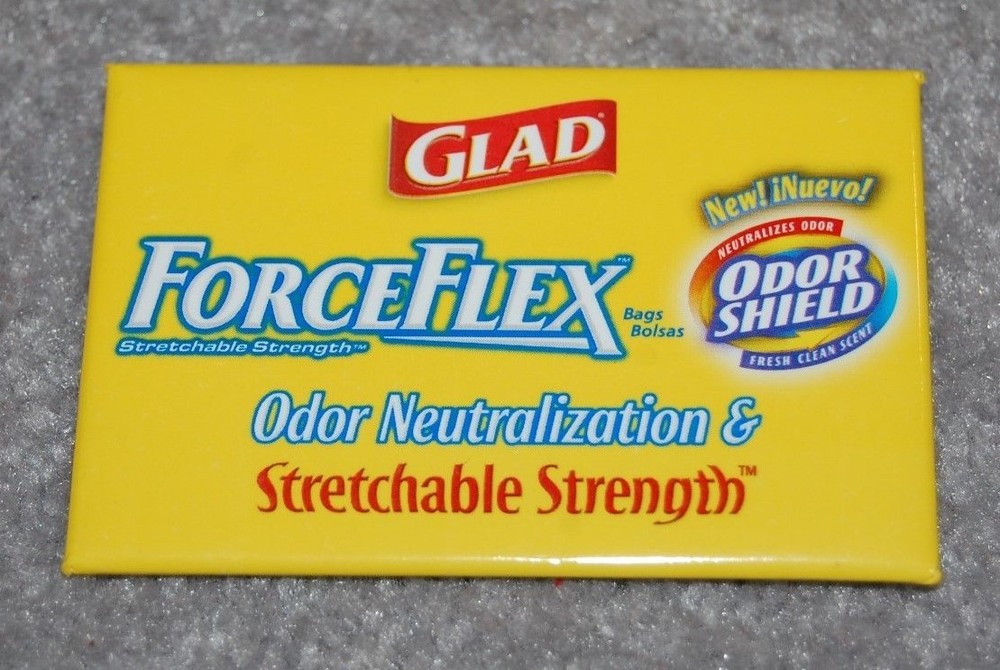 GLAD FORCEFLEX METAL/CARDBOARD PINBACK