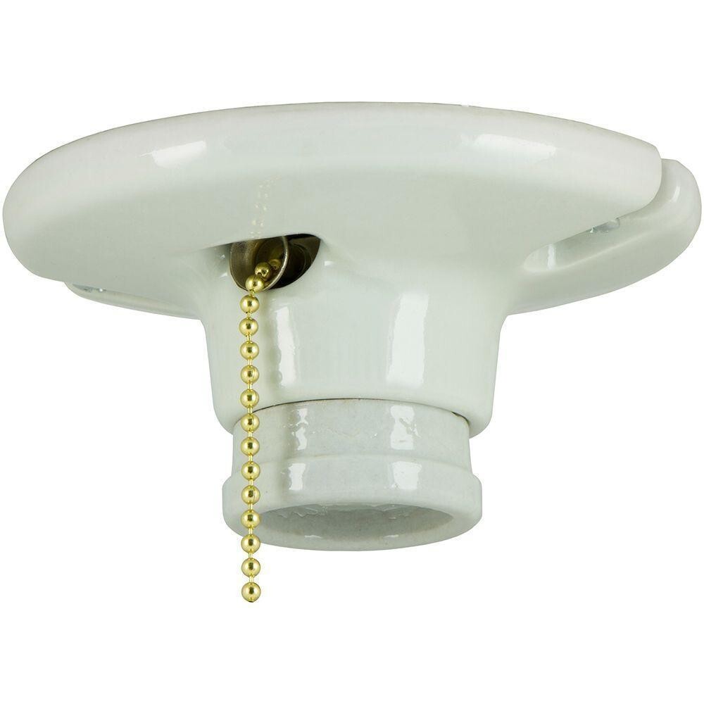Ceiling mount light bulb 125v Socket with on / off pulling chain switch