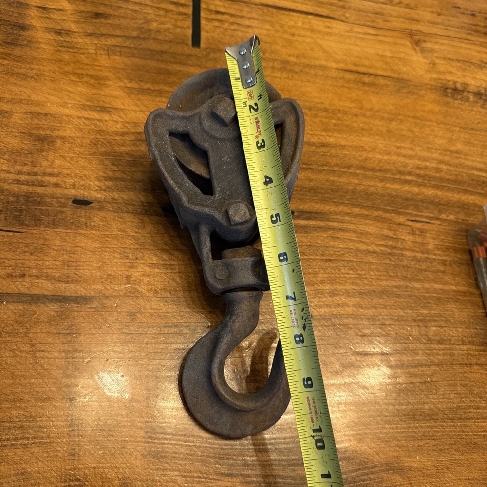 Vintage Rustic Cast Iron Block & Tackle Pulley