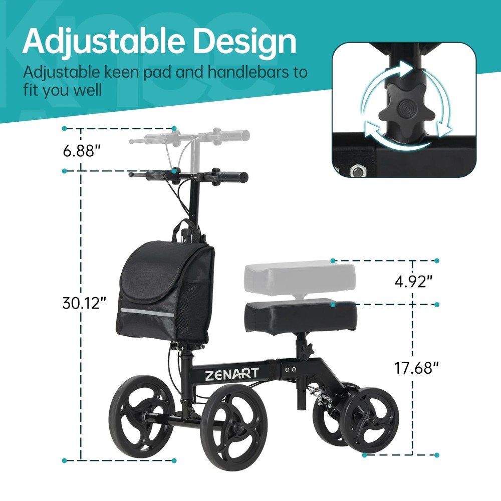 Zenart Steerable Knee Walker - Model No. YF-9002D