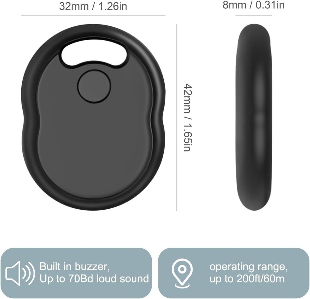 Air Tracker Tags-4 Pack [Apple MFi Certified] - Smart Bluetooth Tracker Tags
