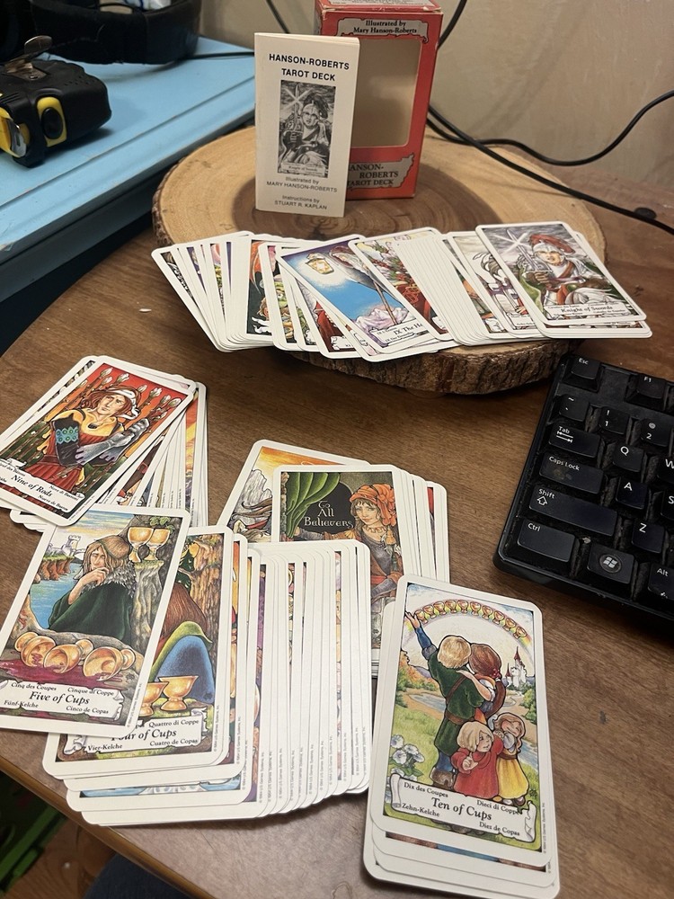 HANSON ROBERTS TAROT DECK 1985 COMPLETE GREAT CONDITION BX WEAR