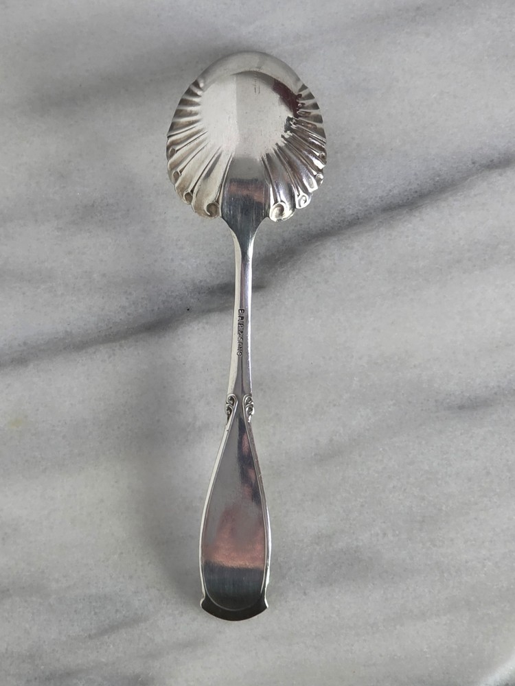 ANTIQUE E.P. ROBERTS & SONS FLORAL REPOUSSE SPOON STERLING SILVER