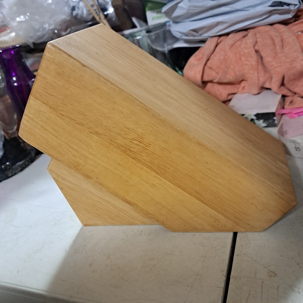 Farberware Wood Knife Block Holder Angled Kitchen Storage Organizer