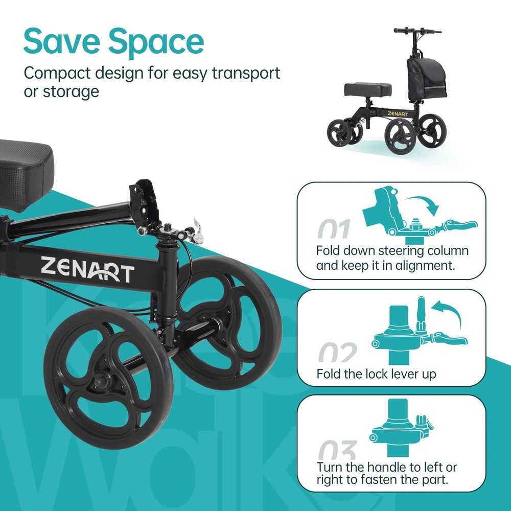 Zenart Steerable Knee Walker - Model No. YF-9002D