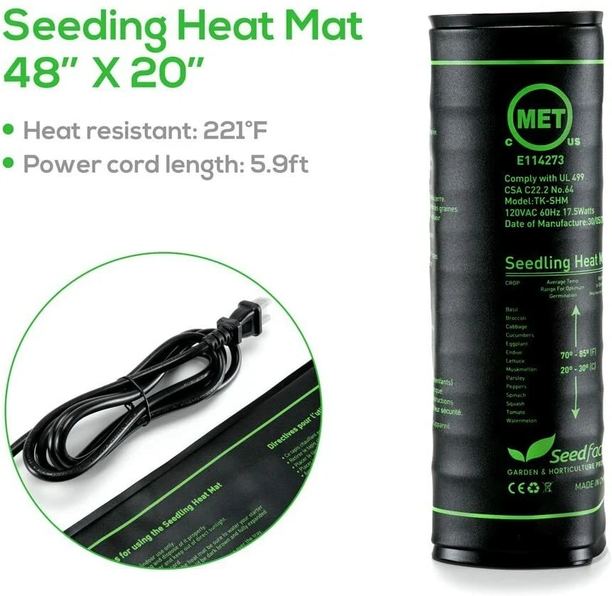 Seedfactor Seedling Heat Mat 12 pack 10x20 Hydroponic Seed Starter
