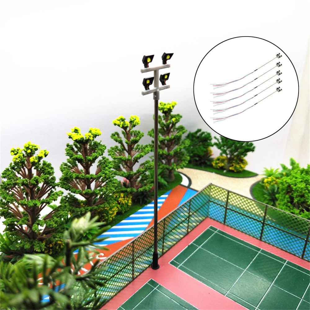 5PCS 1:100 LED Lighting Tower Building Scenery Layout Model Display Accessories
