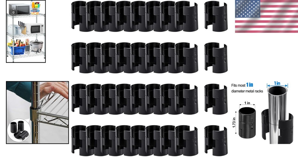 Replacement Shelf Lock Clips, 72 Pcs for 1" Posts - Compatible with Major Brands