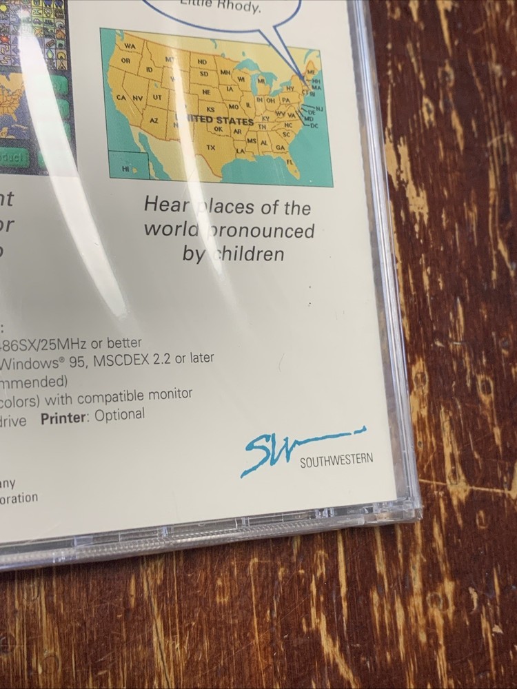 1998 GeoHelp - A Talking Schoolwork Help Source VTG. Computer Disc - Windows New